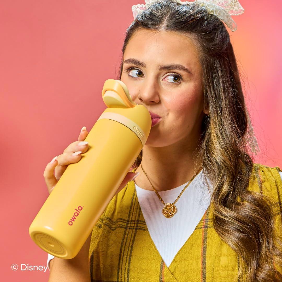 imageOwala Disney Princess FreeSip Insulated Stainless Steel Water Bottle with Straw for Sports and Travel BPAFree Sports Water Bottle 24 oz TianaBelle