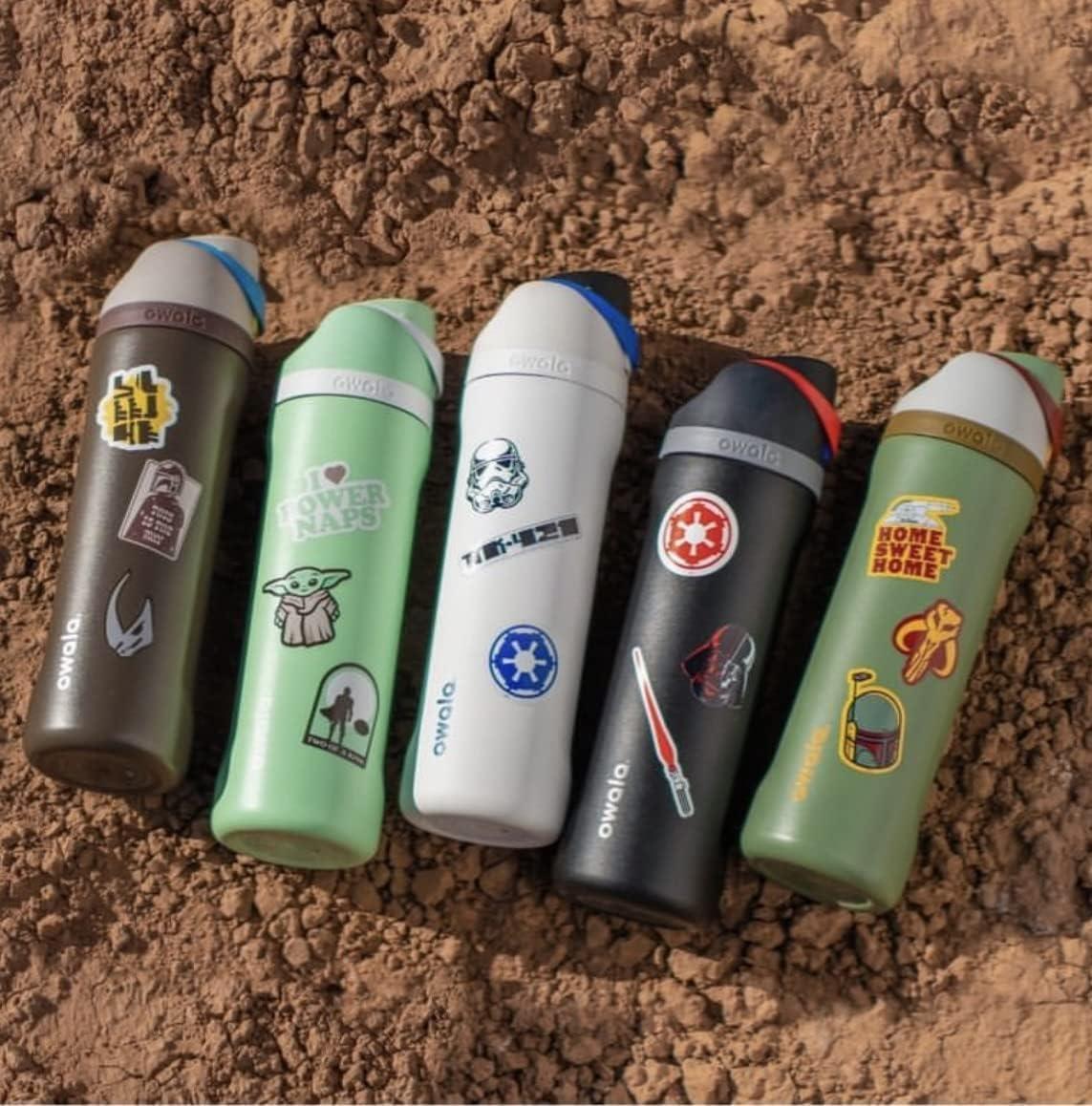 imageOwala Disney Princess FreeSip Insulated Stainless Steel Water Bottle with Straw for Sports and Travel BPAFree Sports Water Bottle 24 oz TianaBoba Fett