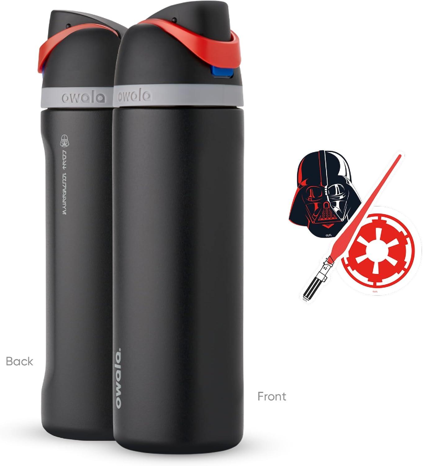 imageOwala Disney Princess FreeSip Insulated Stainless Steel Water Bottle with Straw for Sports and Travel BPAFree Sports Water Bottle 24 oz TianaDarth Vader