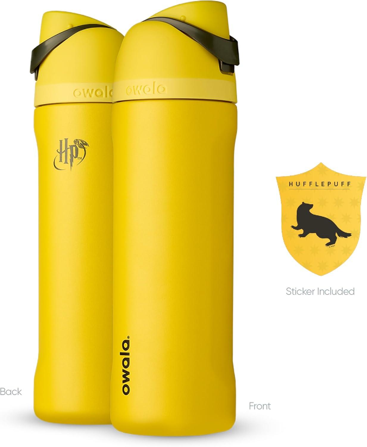 imageOwala Disney Princess FreeSip Insulated Stainless Steel Water Bottle with Straw for Sports and Travel BPAFree Sports Water Bottle 24 oz TianaHufflepuff