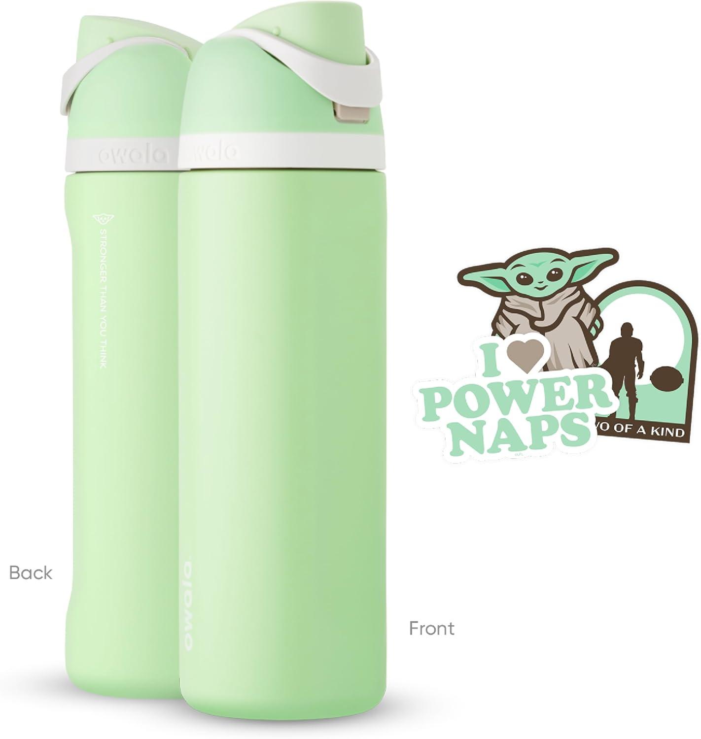 imageOwala Disney Princess FreeSip Insulated Stainless Steel Water Bottle with Straw for Sports and Travel BPAFree Sports Water Bottle 24 oz TianaStronger Thank You Think