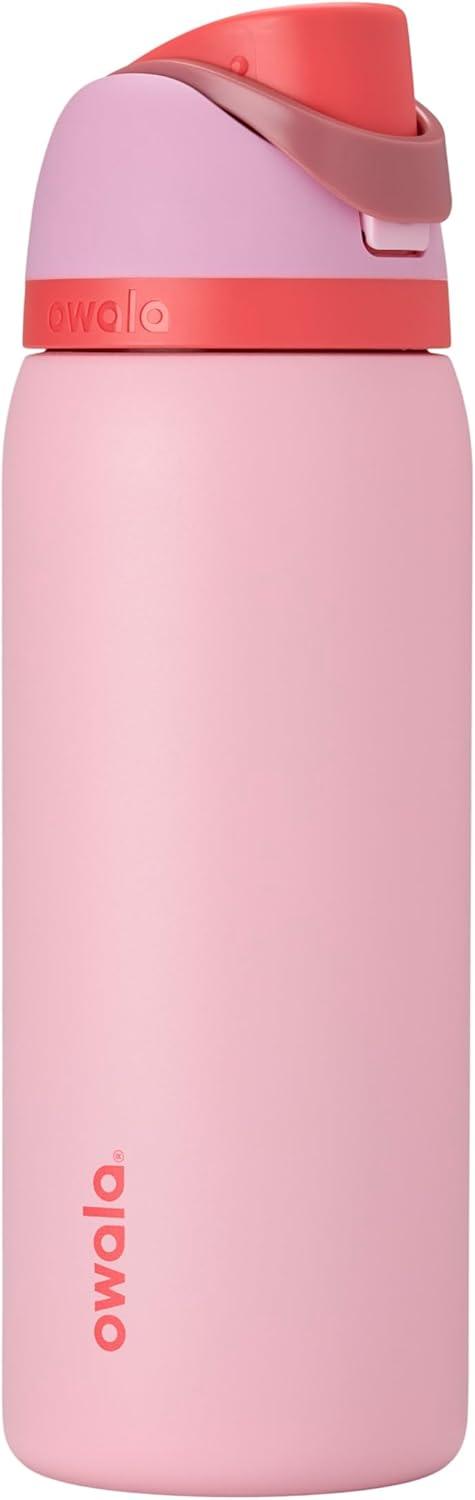 imageOwala FreeSip Insulated Stainless Steel Water Bottle with Straw BPAFree Sports Water Bottle Great for Travel 32 Oz Black CherryAngel Food Cake