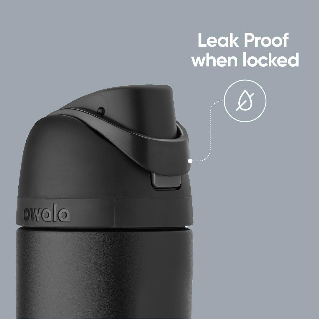 imageOwala FreeSip Insulated Stainless Steel Water Bottle with Straw BPAFree Sports Water Bottle Great for Travel 32 Oz Black CherryBoneyard