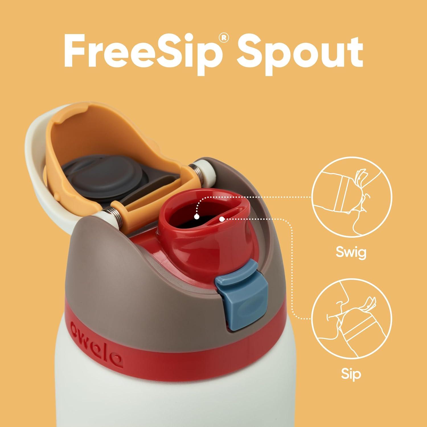 imageOwala FreeSip Insulated Stainless Steel Water Bottle with Straw BPAFree Sports Water Bottle Great for Travel 32 Oz Black CherryBoneyard