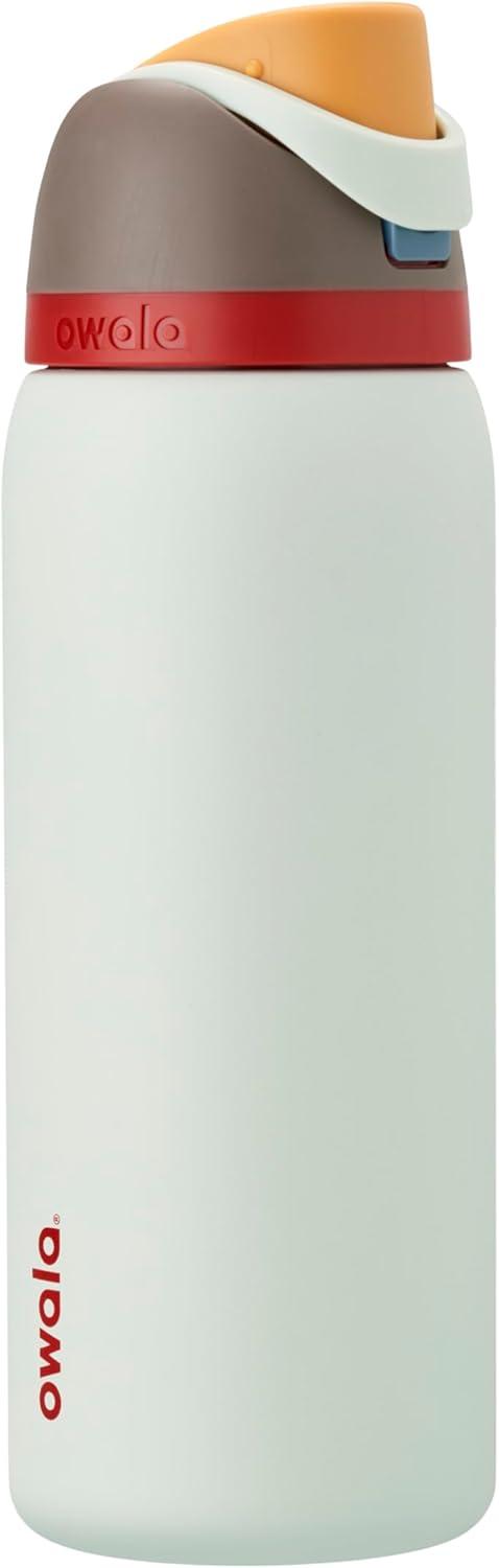 imageOwala FreeSip Insulated Stainless Steel Water Bottle with Straw BPAFree Sports Water Bottle Great for Travel 32 Oz Black CherryBoneyard