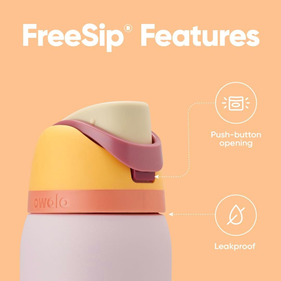 imageOwala FreeSip Insulated Stainless Steel Water Bottle with Straw BPAFree Sports Water Bottle Great for Travel 32 Oz Black CherryCandy Store