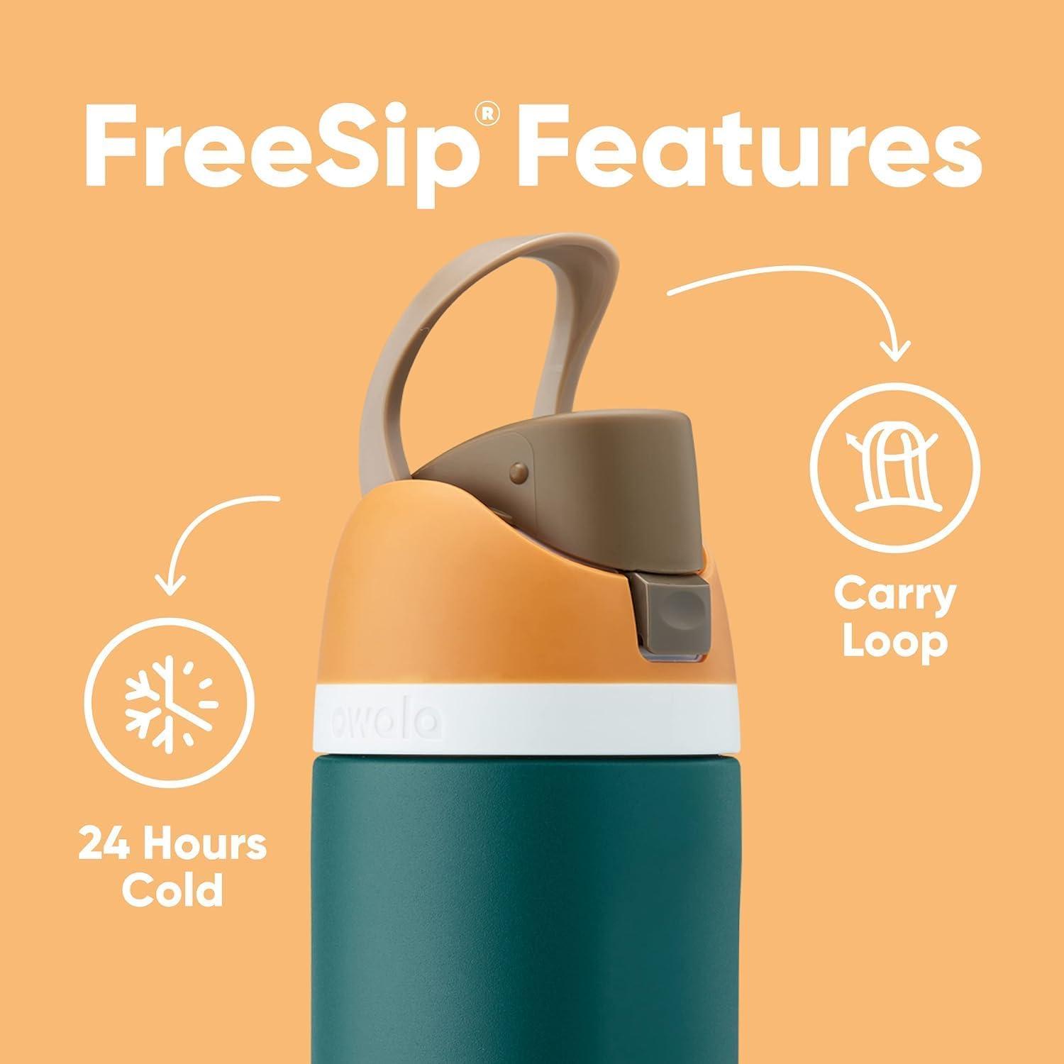 imageOwala FreeSip Insulated Stainless Steel Water Bottle with Straw BPAFree Sports Water Bottle Great for Travel 32 Oz Black CherryCandy Store