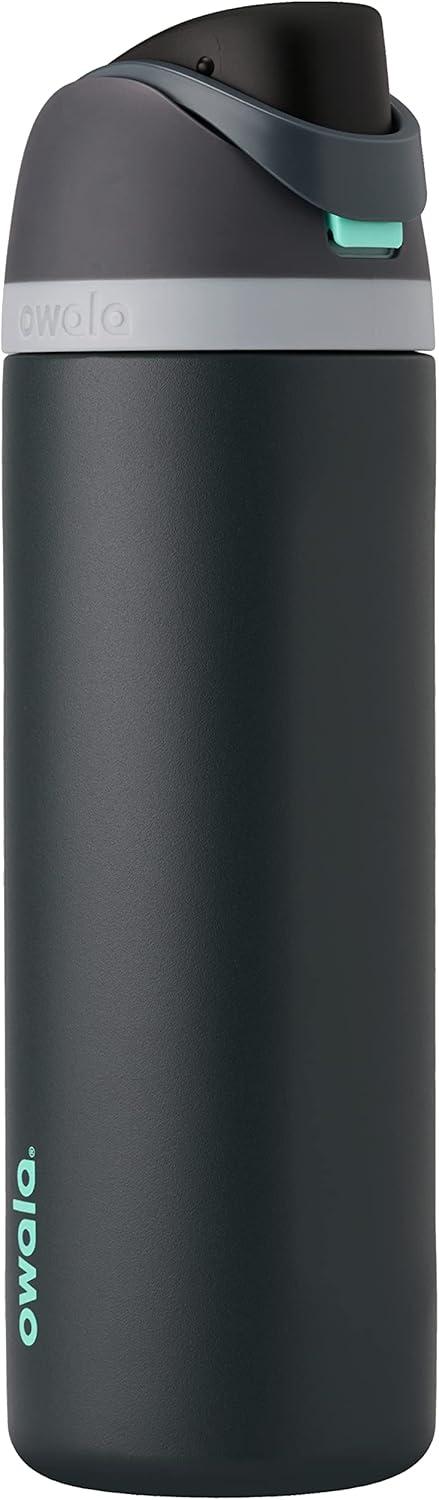 imageOwala FreeSip Insulated Stainless Steel Water Bottle with Straw BPAFree Sports Water Bottle Great for Travel 32 Oz Black CherryFoggy Tide