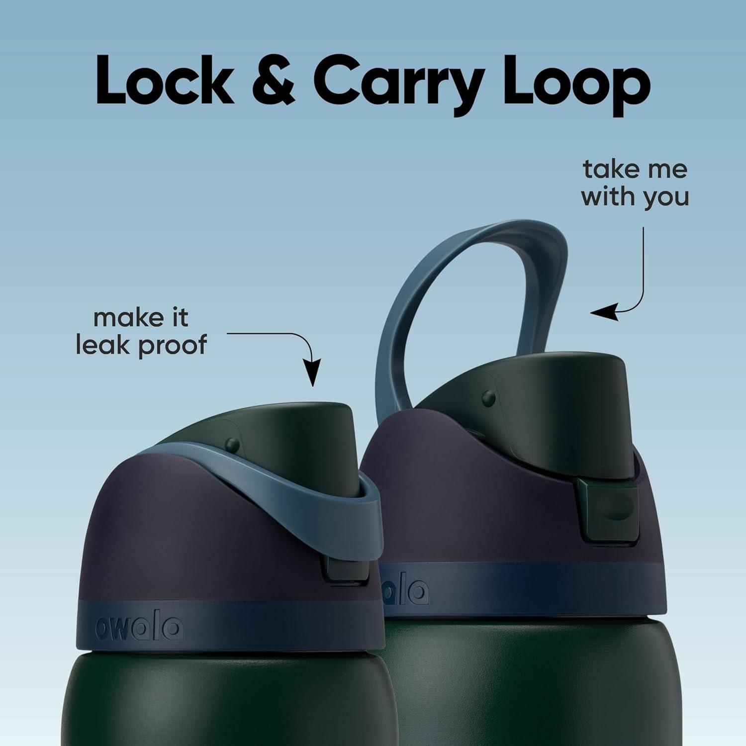 imageOwala FreeSip Insulated Stainless Steel Water Bottle with Straw BPAFree Sports Water Bottle Great for Travel 32 Oz Black CherryLost Signal