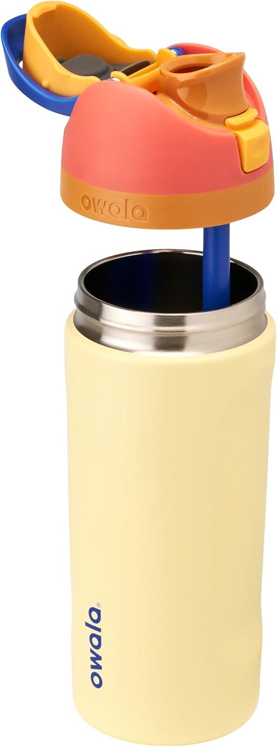 imageOwala FreeSip Insulated Stainless Steel Water Bottle with Straw BPAFree Sports Water Bottle Great for Travel 32 Oz Black CherryMisty Horizons