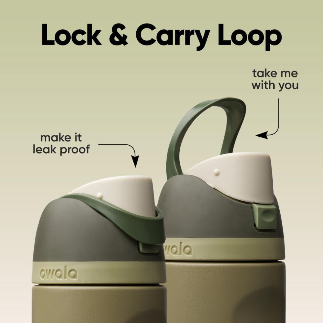 imageOwala FreeSip Insulated Stainless Steel Water Bottle with Straw BPAFree Sports Water Bottle Great for Travel 32 Oz Black CherryOff Road