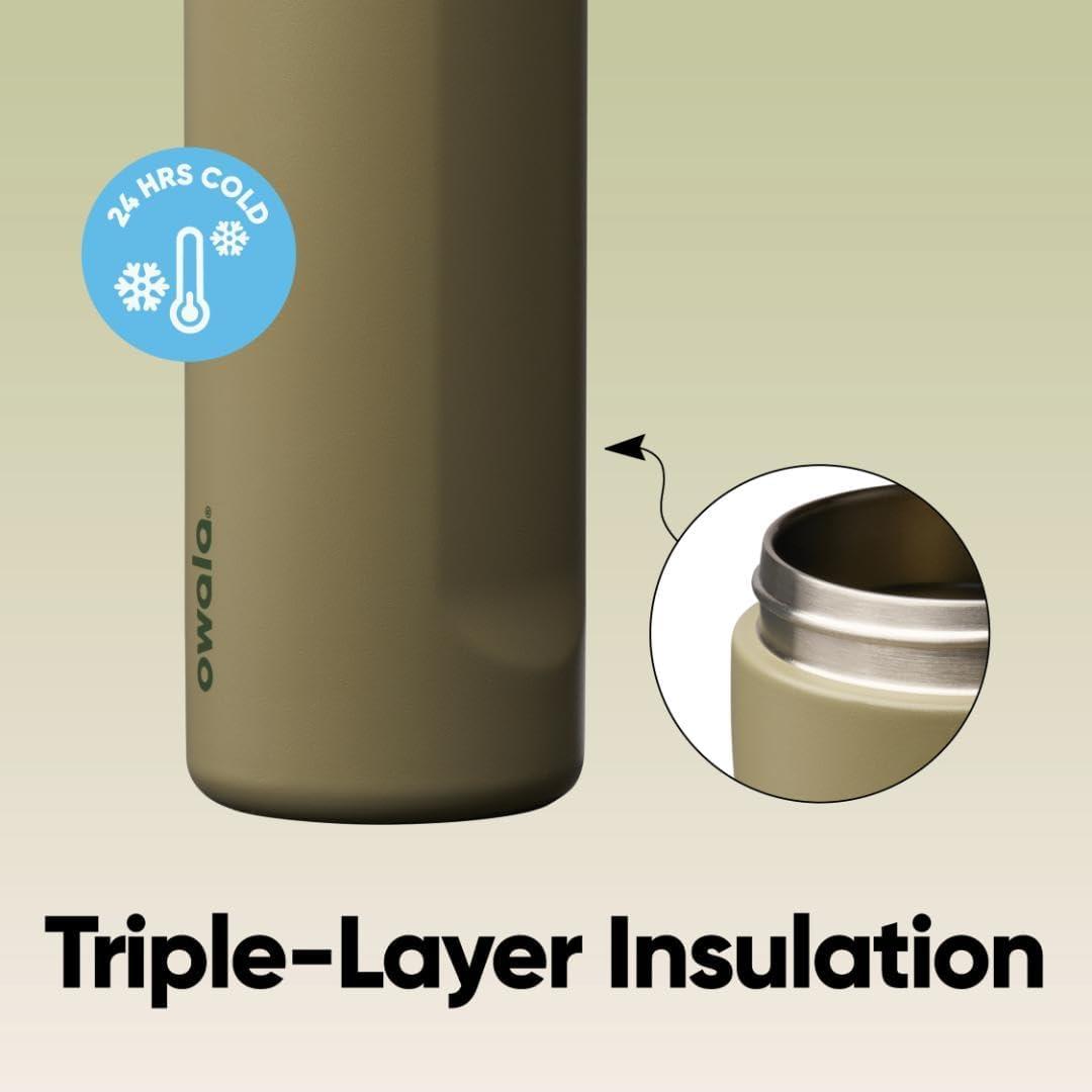 imageOwala FreeSip Insulated Stainless Steel Water Bottle with Straw BPAFree Sports Water Bottle Great for Travel 32 Oz Black CherryOff Road