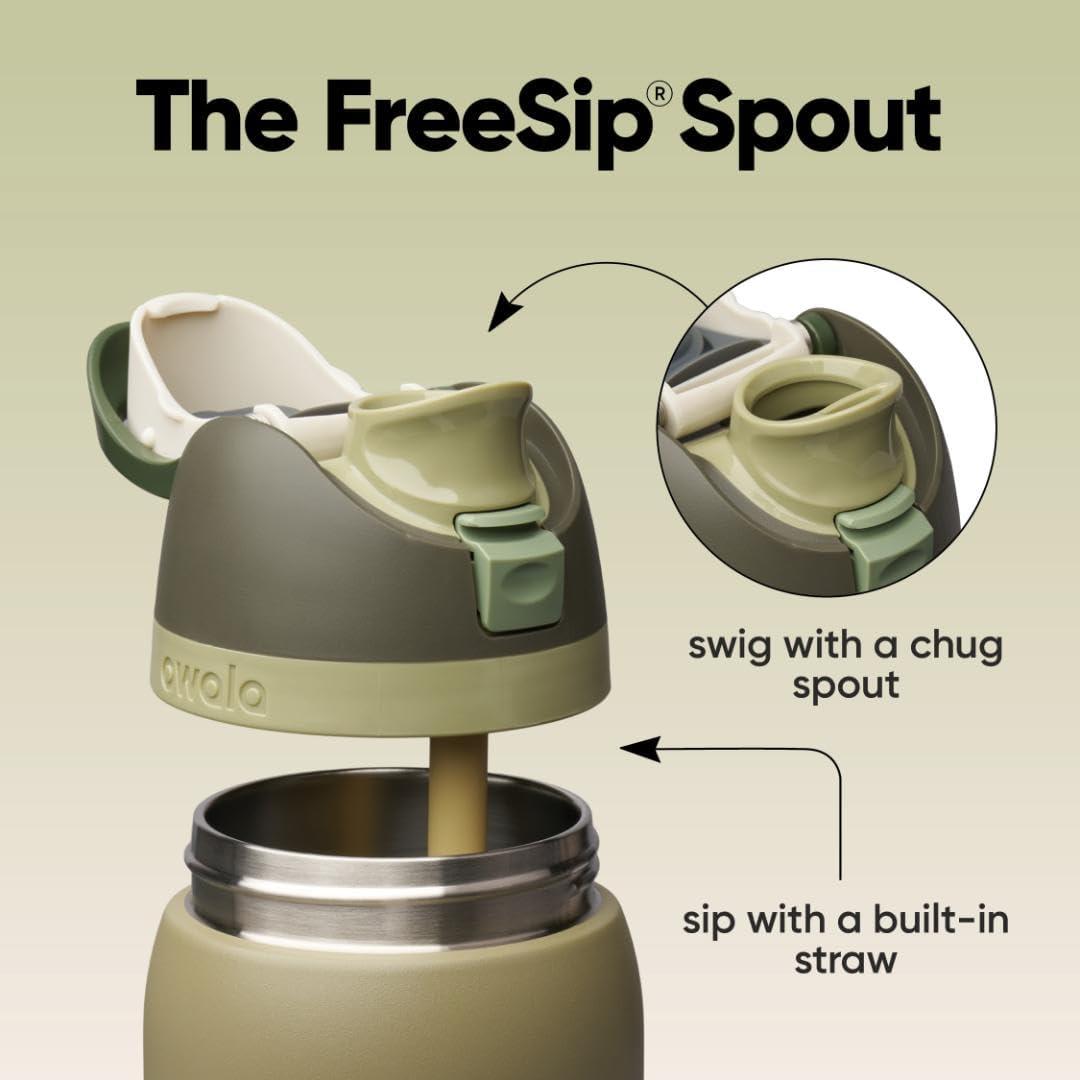 imageOwala FreeSip Insulated Stainless Steel Water Bottle with Straw BPAFree Sports Water Bottle Great for Travel 32 Oz Black CherryOff Road