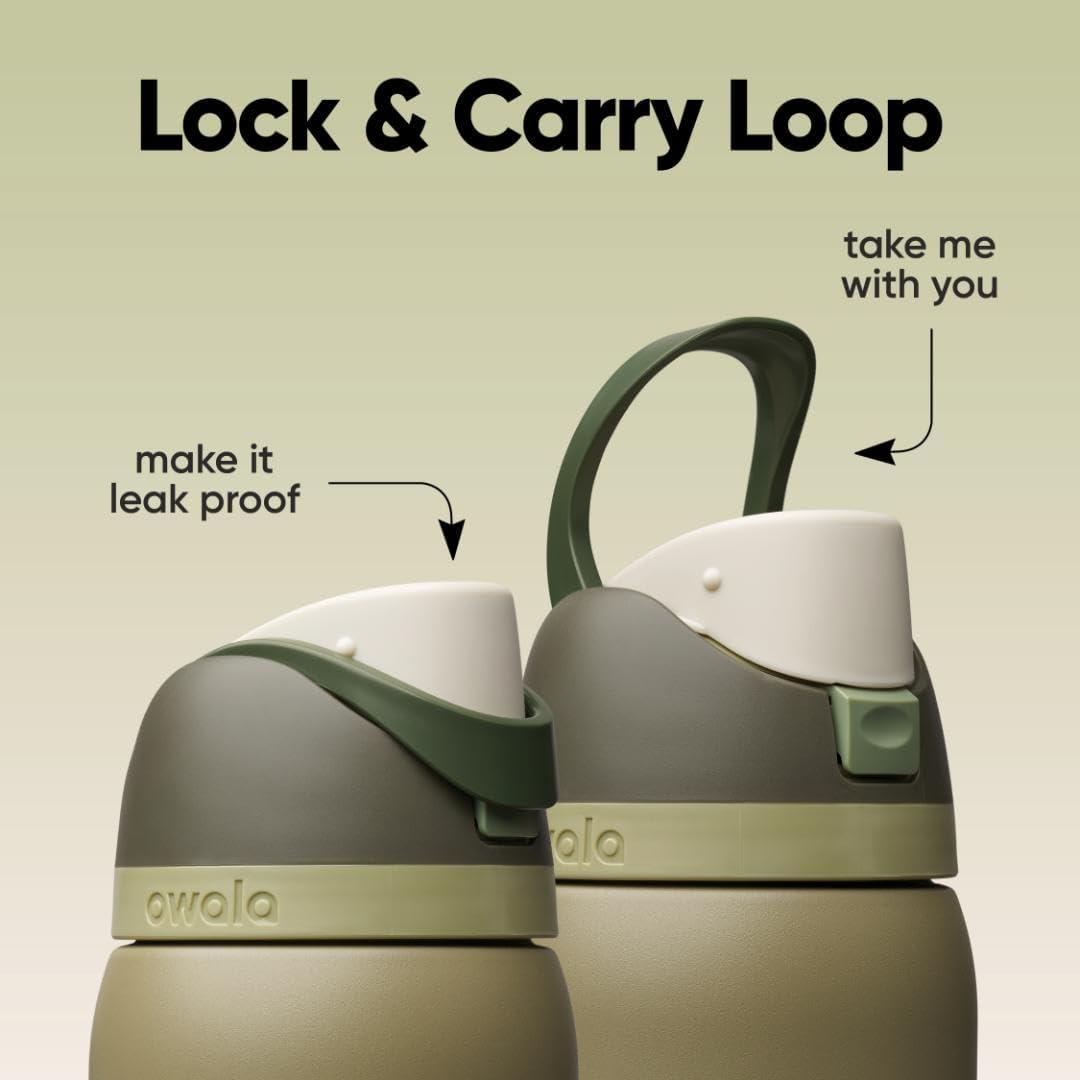 imageOwala FreeSip Insulated Stainless Steel Water Bottle with Straw BPAFree Sports Water Bottle Great for Travel 32 Oz Black CherryOff Road