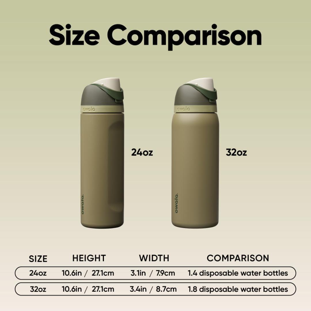 imageOwala FreeSip Insulated Stainless Steel Water Bottle with Straw BPAFree Sports Water Bottle Great for Travel 32 Oz Black CherryOff Road