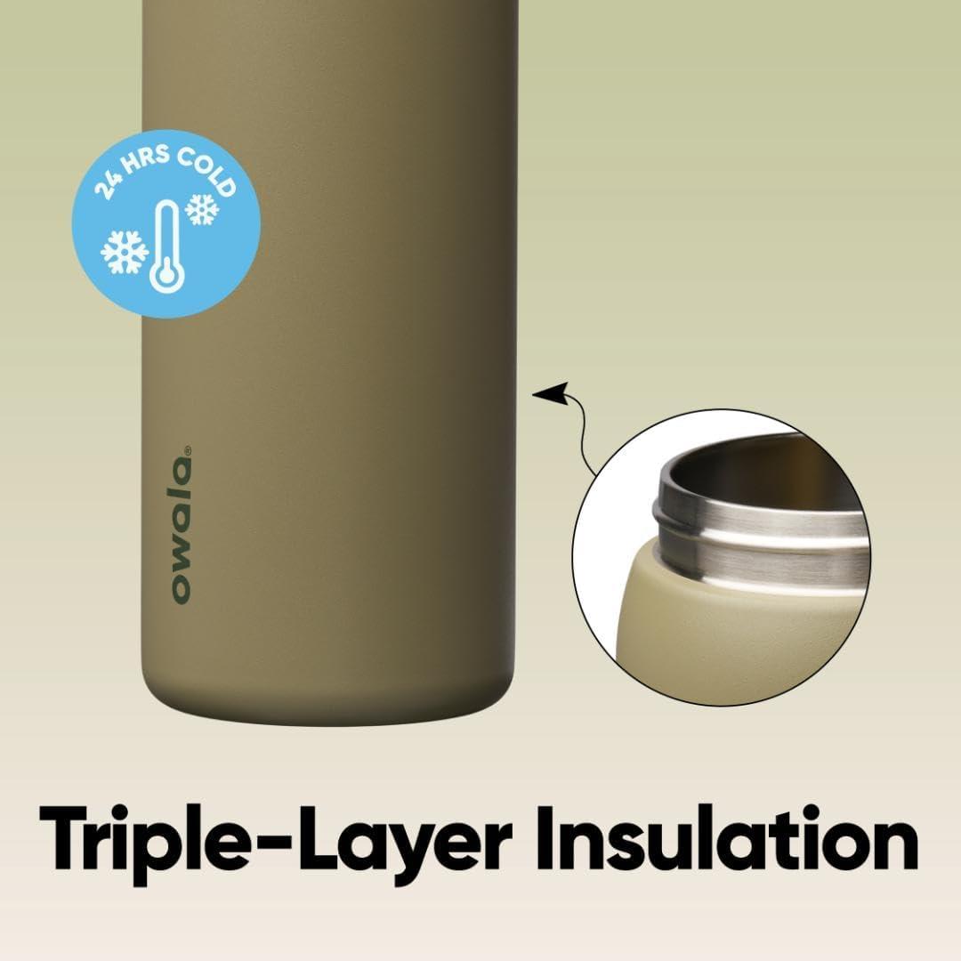 imageOwala FreeSip Insulated Stainless Steel Water Bottle with Straw BPAFree Sports Water Bottle Great for Travel 32 Oz Black CherryOff Road