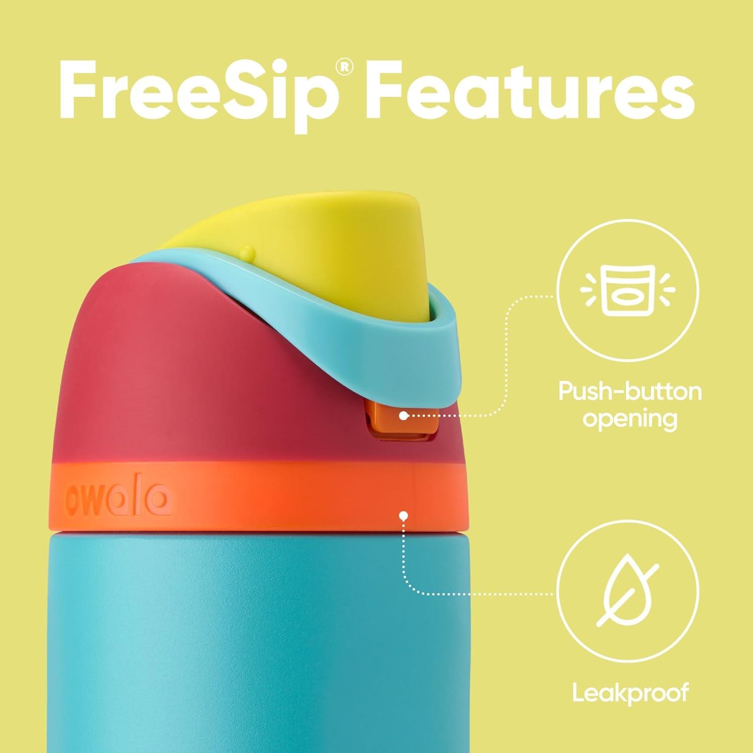 imageOwala FreeSip Insulated Stainless Steel Water Bottle with Straw BPAFree Sports Water Bottle Great for Travel 32 Oz Black CherrySummer Sweetness