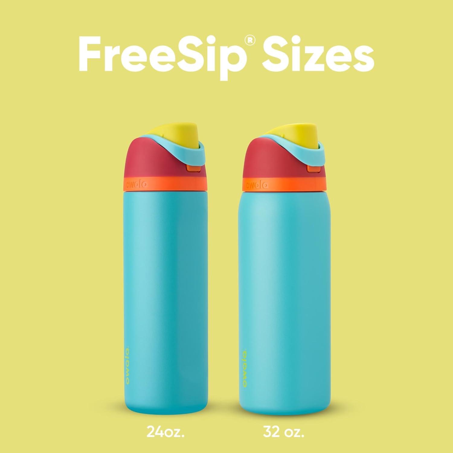 imageOwala FreeSip Insulated Stainless Steel Water Bottle with Straw BPAFree Sports Water Bottle Great for Travel 32 Oz Black CherrySummer Sweetness