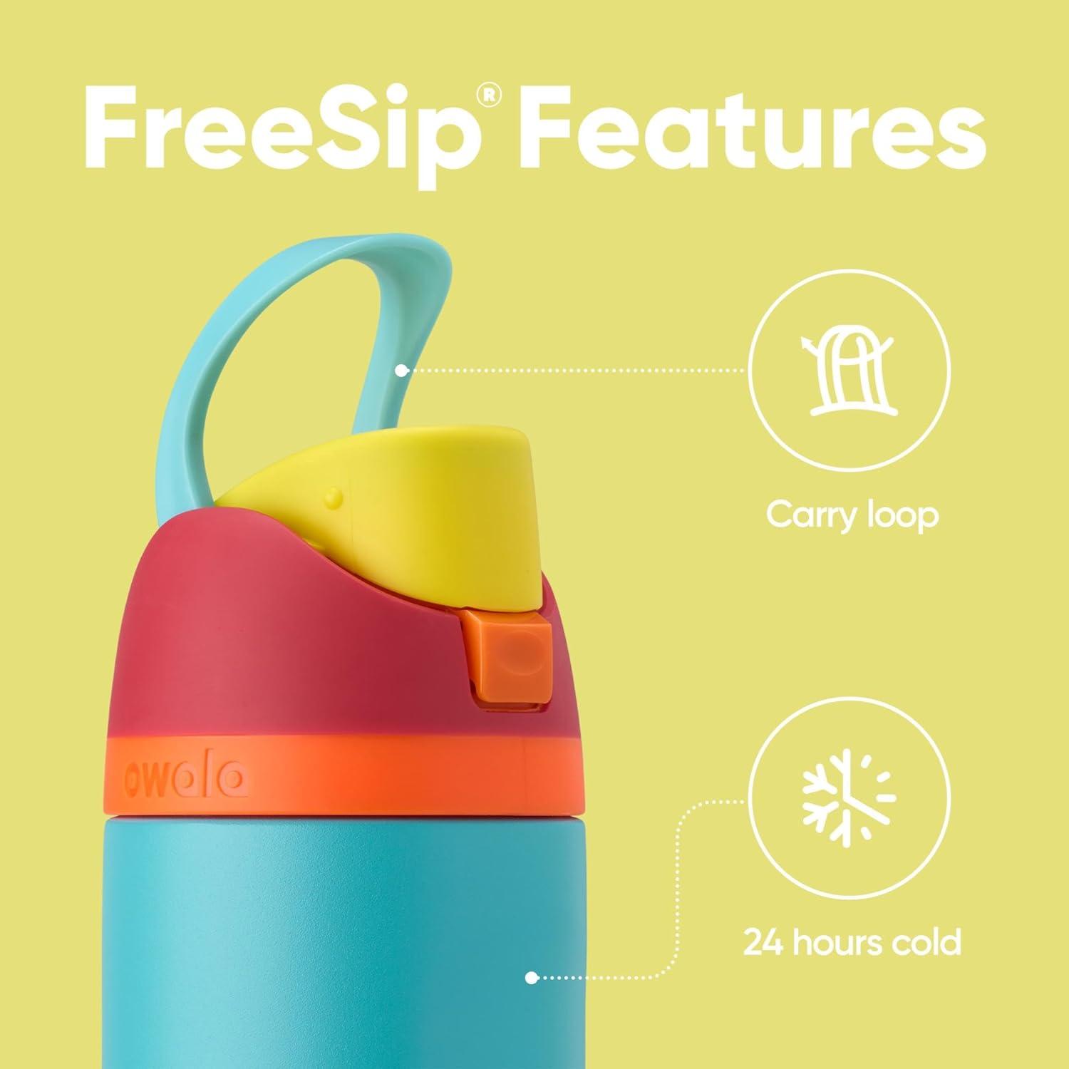 imageOwala FreeSip Insulated Stainless Steel Water Bottle with Straw BPAFree Sports Water Bottle Great for Travel 32 Oz Black CherrySummer Sweetness