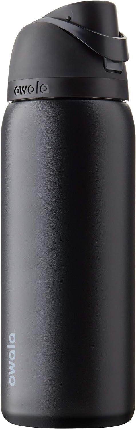 imageOwala FreeSip Insulated Stainless Steel Water Bottle with Straw BPAFree Sports Water Bottle Great for Travel 32 Oz Black CherryVery Very Dark