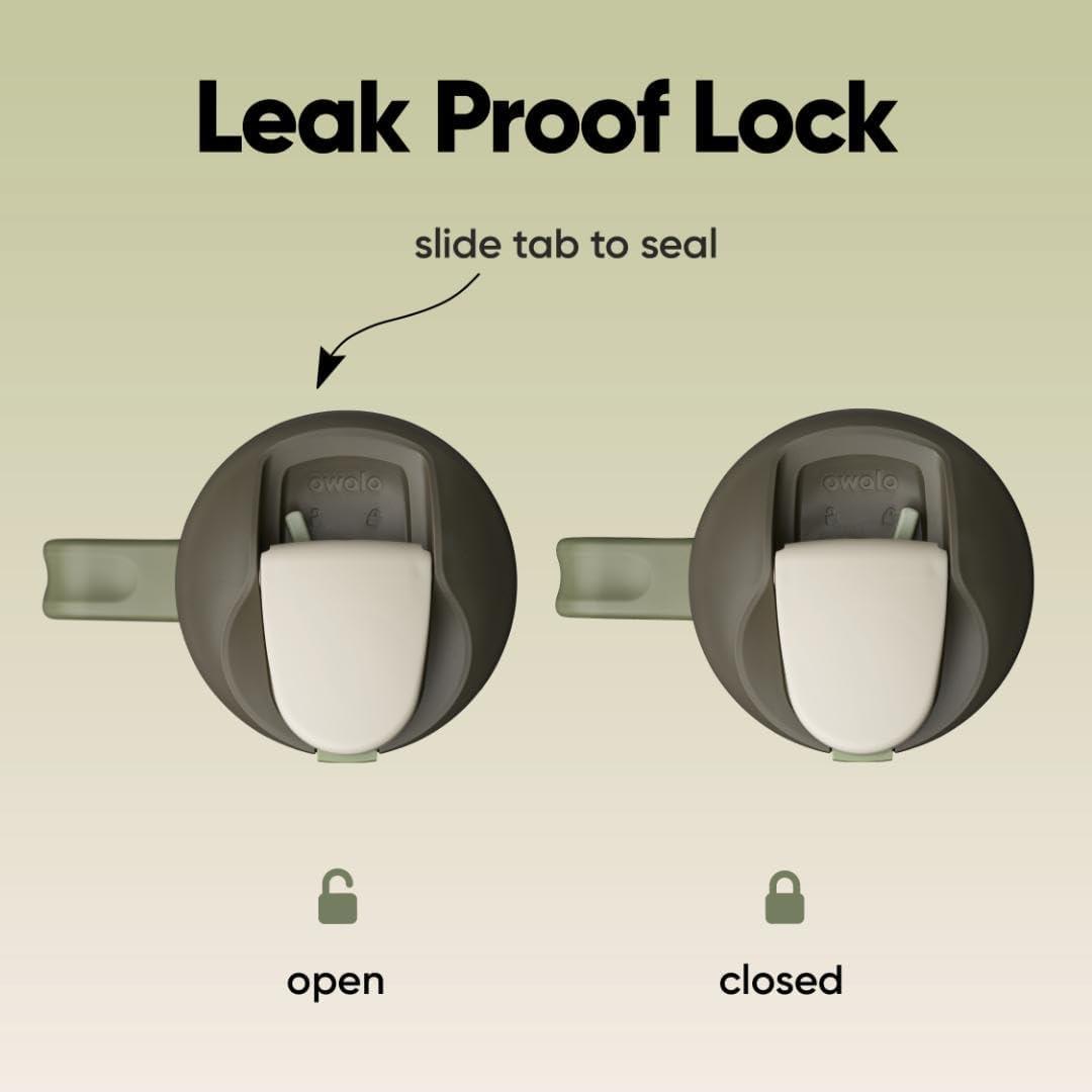 imageOwala FreeSip Tumbler Insulated Stainless Steel Water Bottle with Builtin Straw and Side Handle For Travel Work School and Sports 40oz BPA Free Leak Proof Foggy TideOff Road