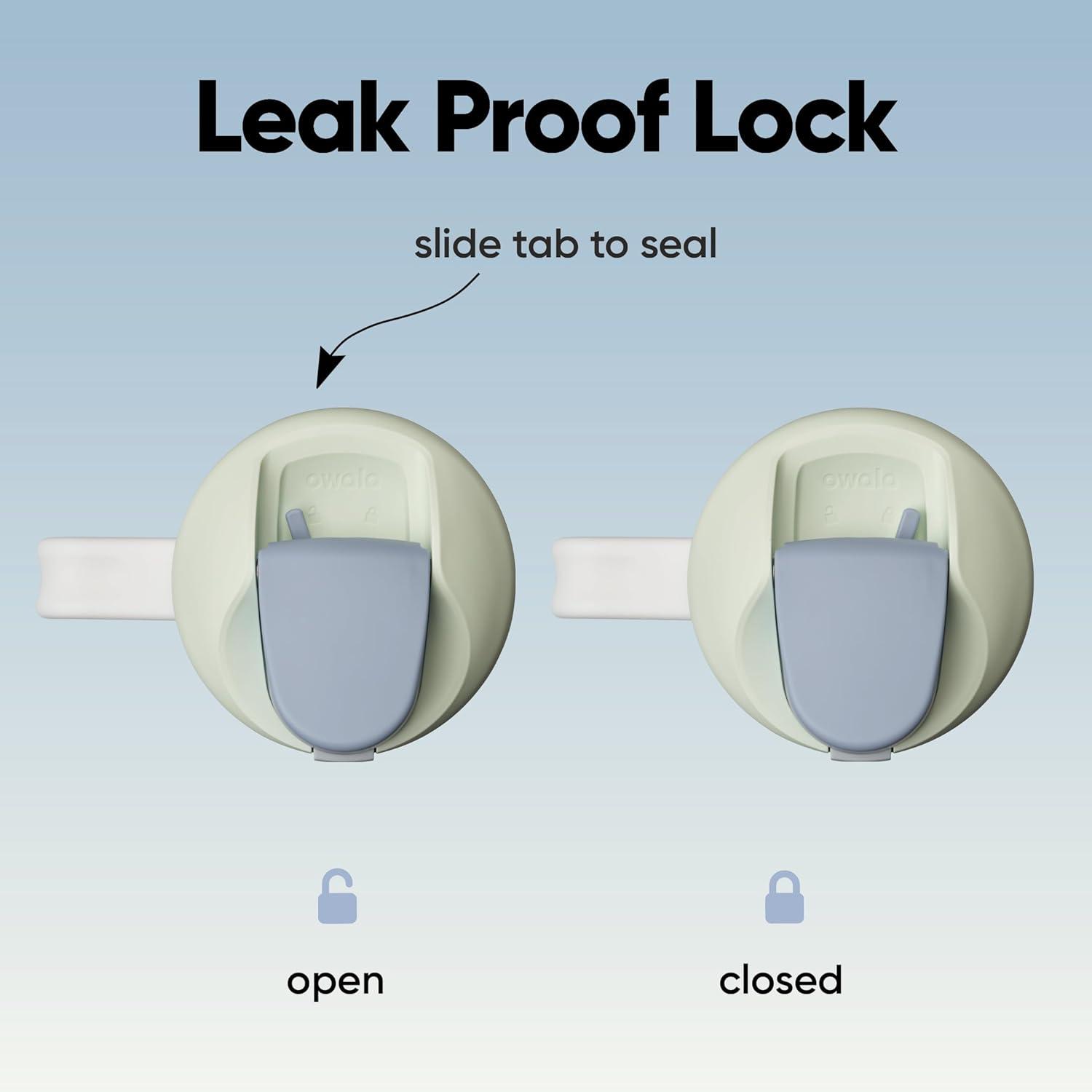 imageOwala FreeSip Tumbler Insulated Stainless Steel Water Bottle with Builtin Straw and Side Handle For Travel Work School and Sports 40oz BPA Free Leak Proof Foggy TideIced Breeze