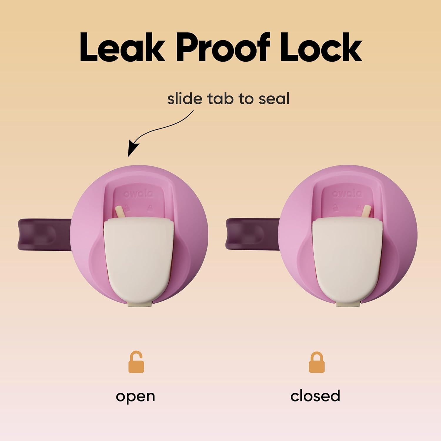 imageOwala FreeSip Tumbler Insulated Stainless Steel Water Bottle with Builtin Straw and Side Handle For Travel Work School and Sports 40oz BPA Free Leak Proof Foggy TideDaybreak