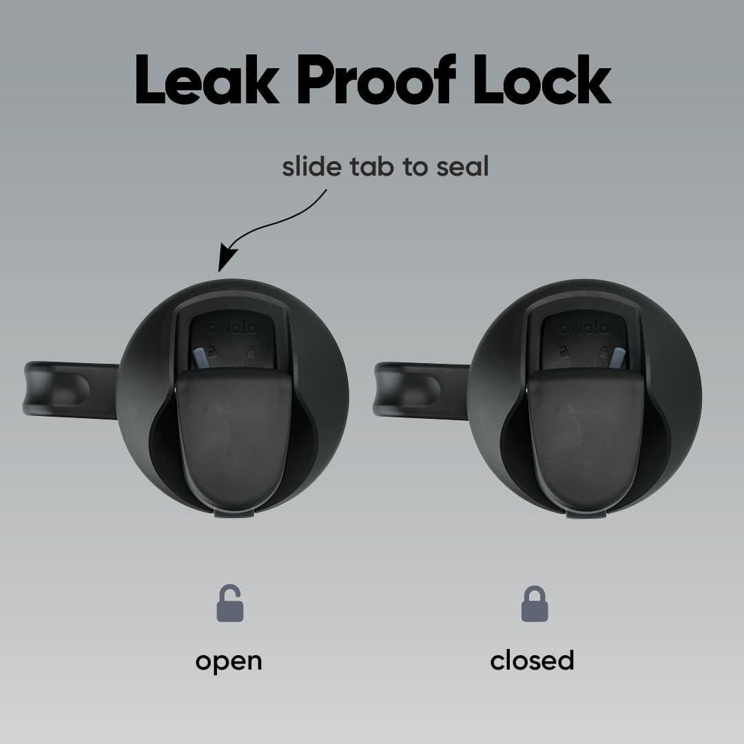 imageOwala FreeSip Tumbler Insulated Stainless Steel Water Bottle with Builtin Straw and Side Handle For Travel Work School and Sports 40oz BPA Free Leak Proof Foggy TideVery Very Dark