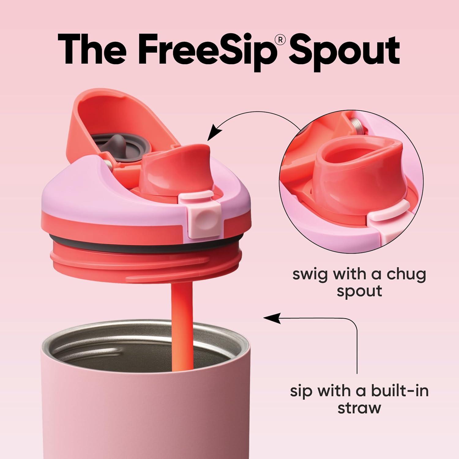 imageOwala FreeSip Tumbler Insulated Stainless Steel Water Bottle with Builtin Straw and Side Handle For Travel Work School and Sports 40oz BPA Free Leak Proof Foggy TideAngel Food Cake