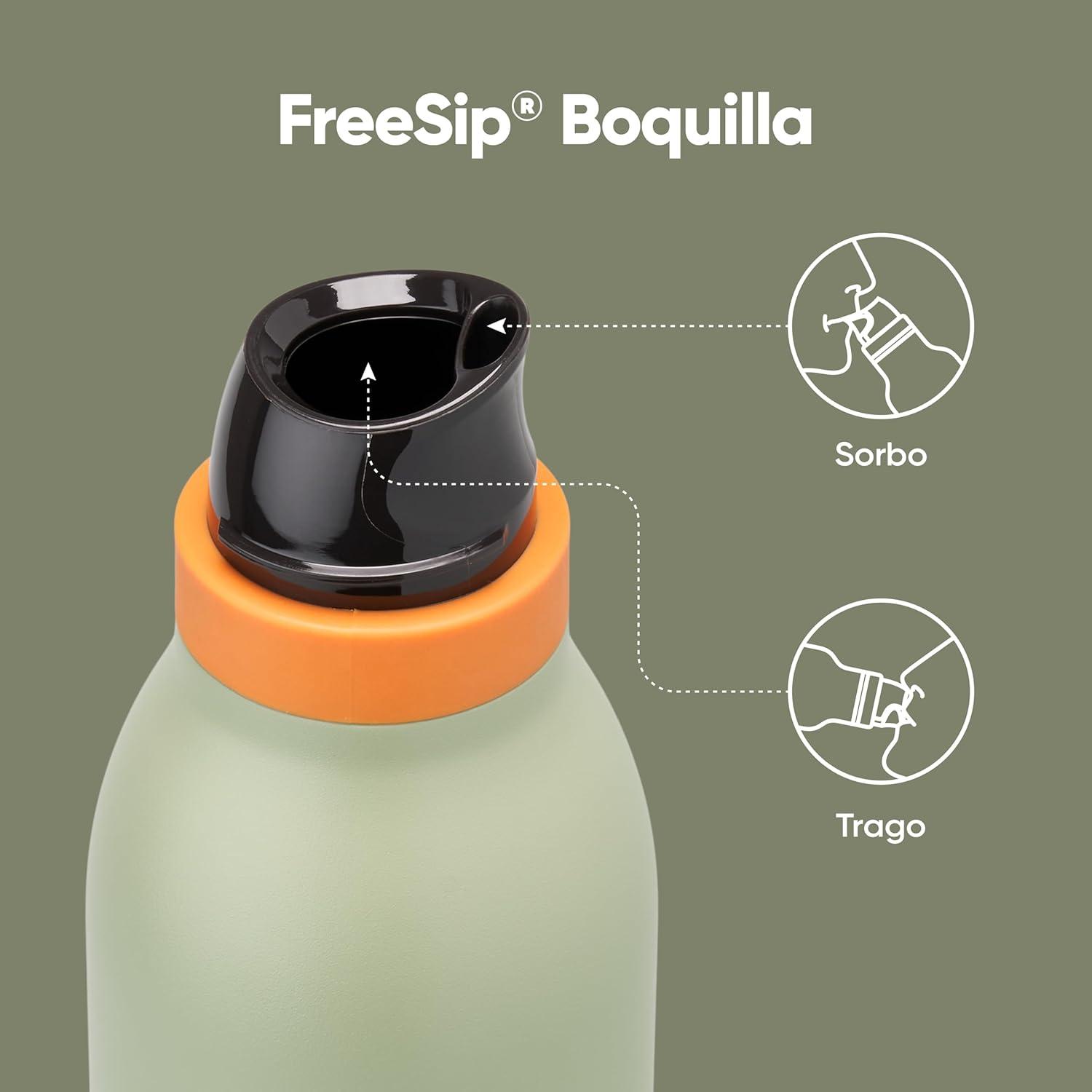 imageOwala FreeSip Twist Insulated Stainless Steel Water Bottle with Straw for Sports and Travel BPAFree 24oz In BloomCamo Cool