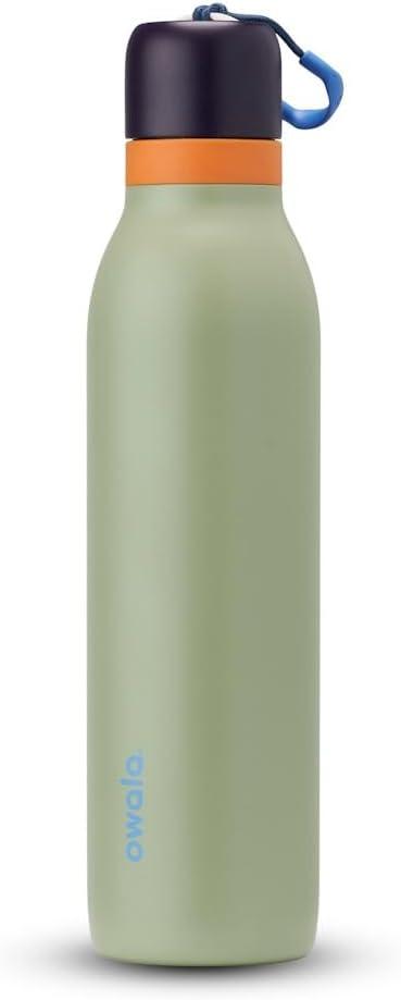 imageOwala FreeSip Twist Insulated Stainless Steel Water Bottle with Straw for Sports and Travel BPAFree 24oz In BloomCamo Cool