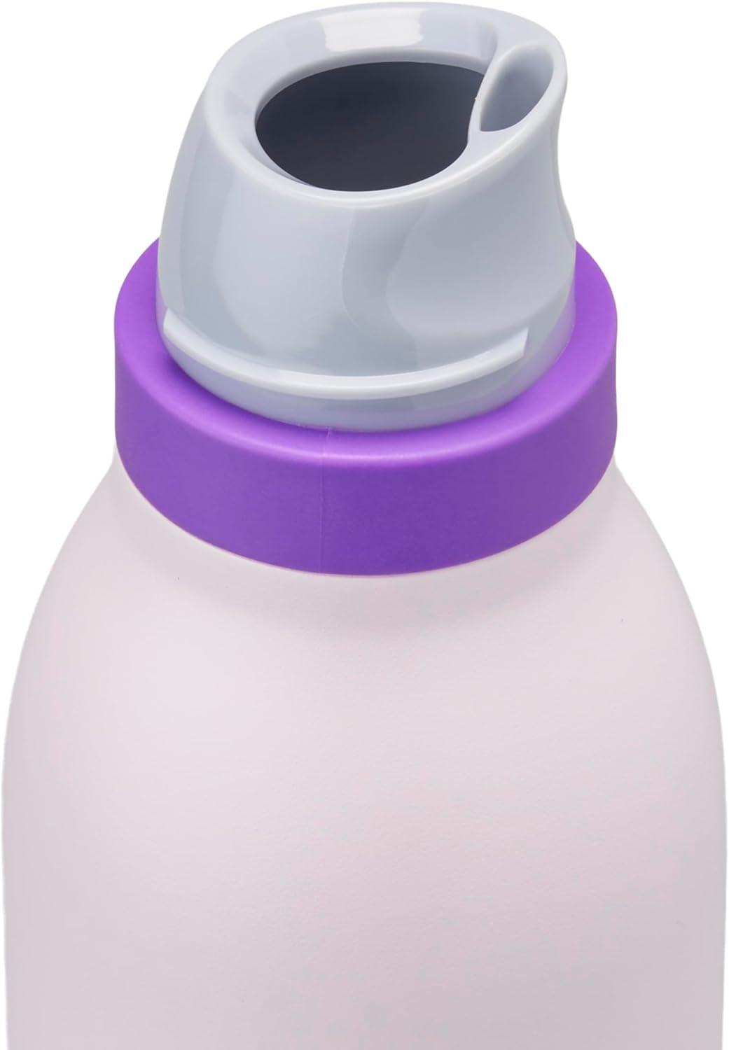 imageOwala FreeSip Twist Insulated Stainless Steel Water Bottle with Straw for Sports and Travel BPAFree 24oz In BloomDreamy Field