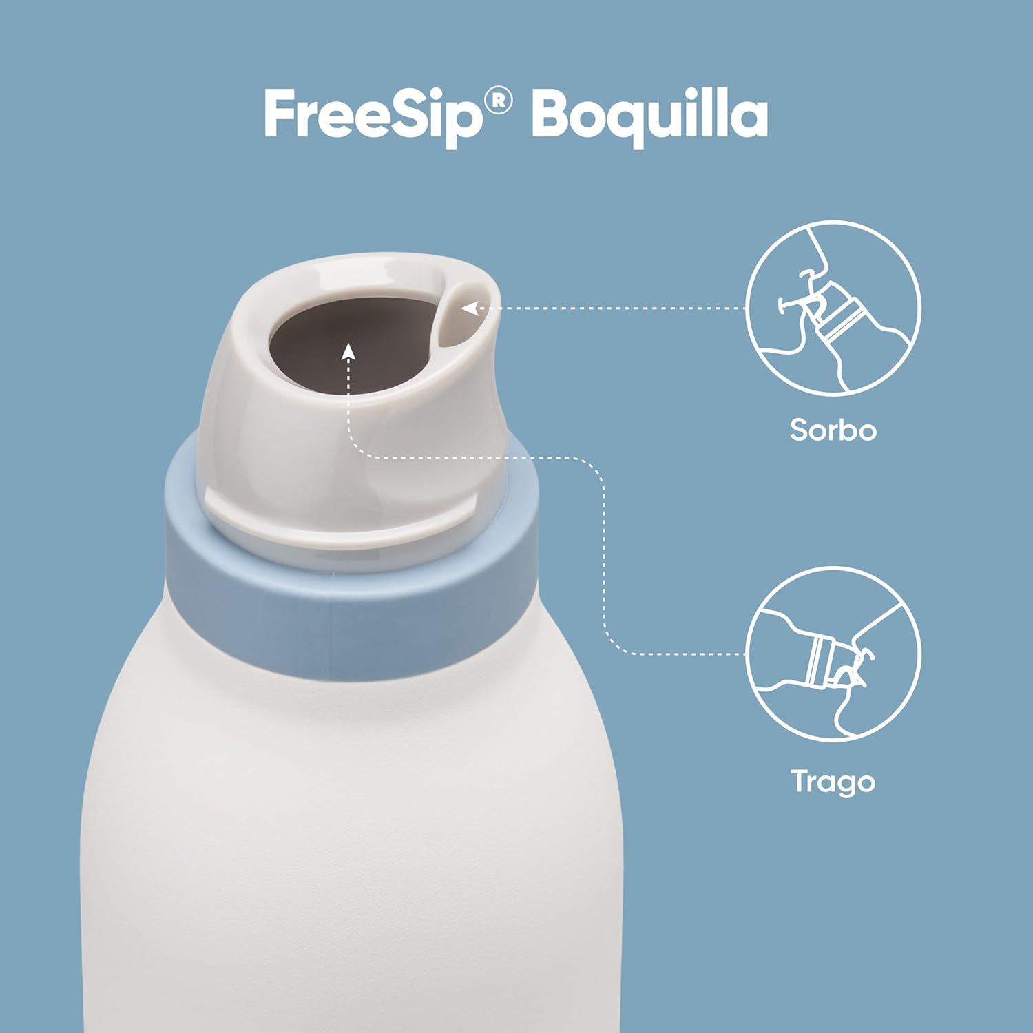 imageOwala FreeSip Twist Insulated Stainless Steel Water Bottle with Straw for Sports and Travel BPAFree 24oz In BloomIced Breeze