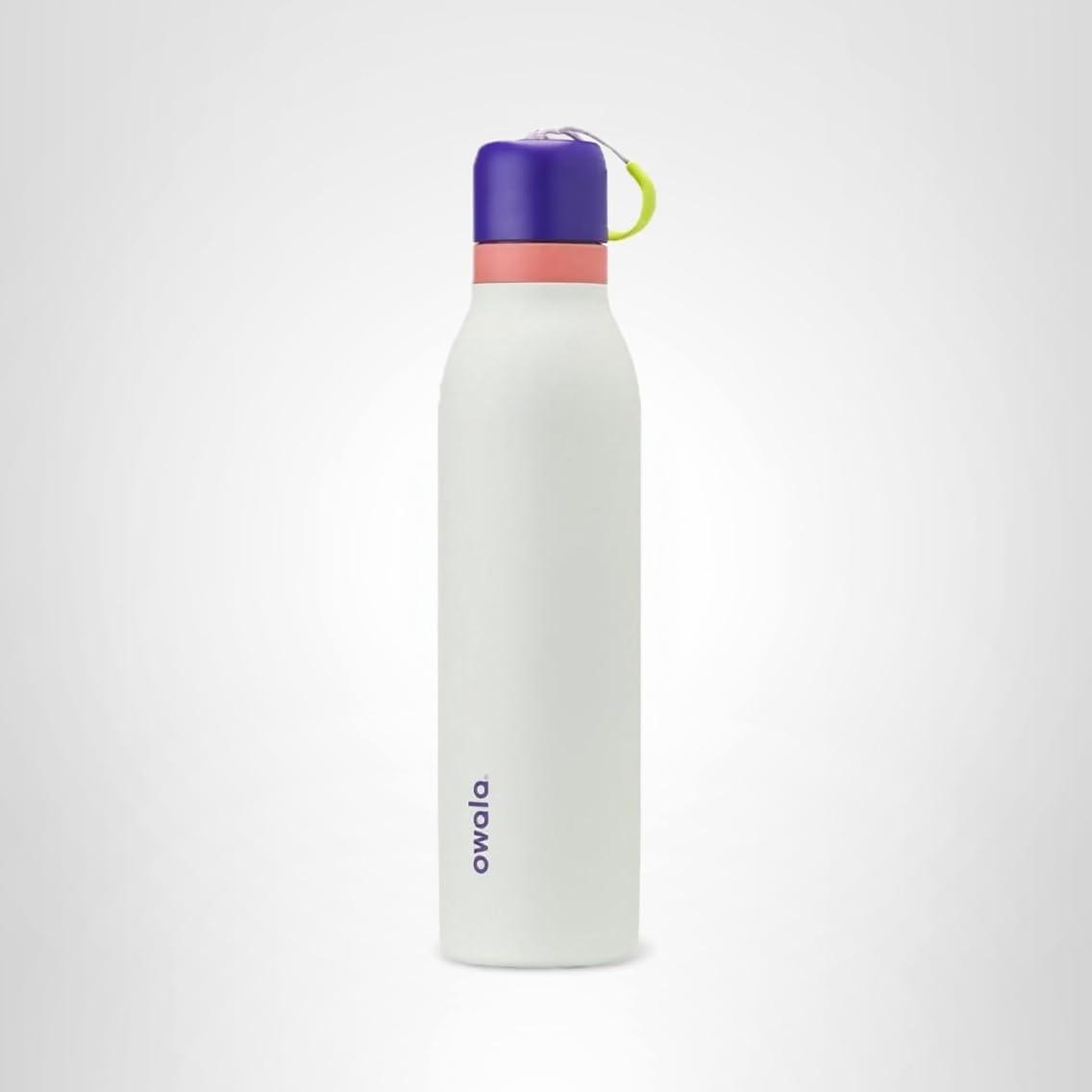 imageOwala FreeSip Twist Insulated Stainless Steel Water Bottle with Straw for Sports and Travel BPAFree 24oz In BloomMinty Horizon