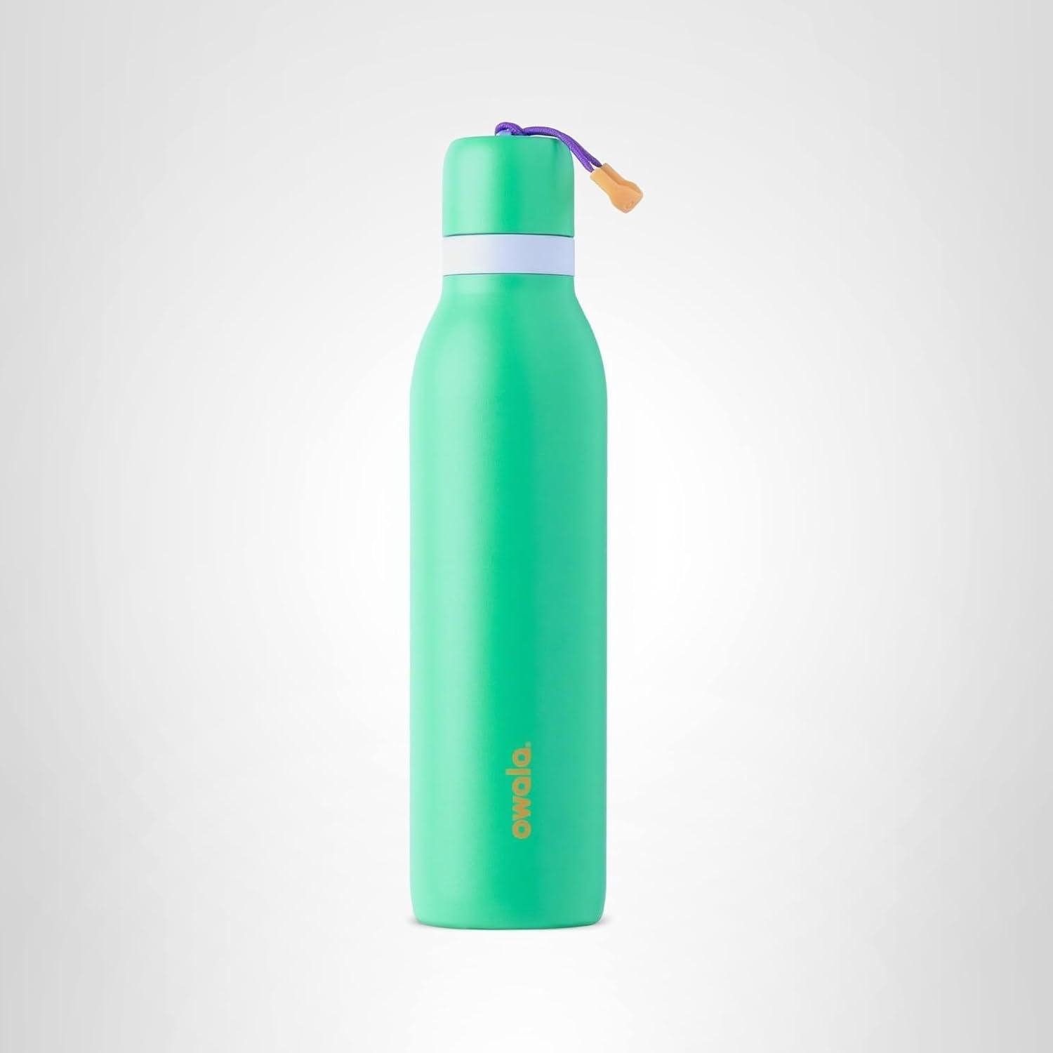imageOwala FreeSip Twist Insulated Stainless Steel Water Bottle with Straw for Sports and Travel BPAFree 24oz In BloomSweet Pea