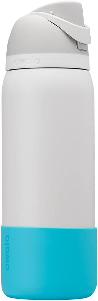 imageOwala Silicone Water Bottle Boot AntiSlip Protective Sleeve Cover for 24oz FreeSip Twist and Flip Stainless Steel Water Bottles AquaBright Blue