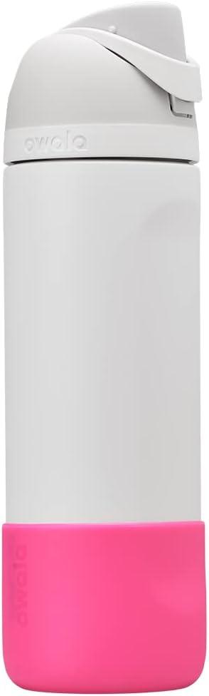 imageOwala Silicone Water Bottle Boot AntiSlip Protective Sleeve Cover for 24oz FreeSip Twist and Flip Stainless Steel Water Bottles AquaBright Pink