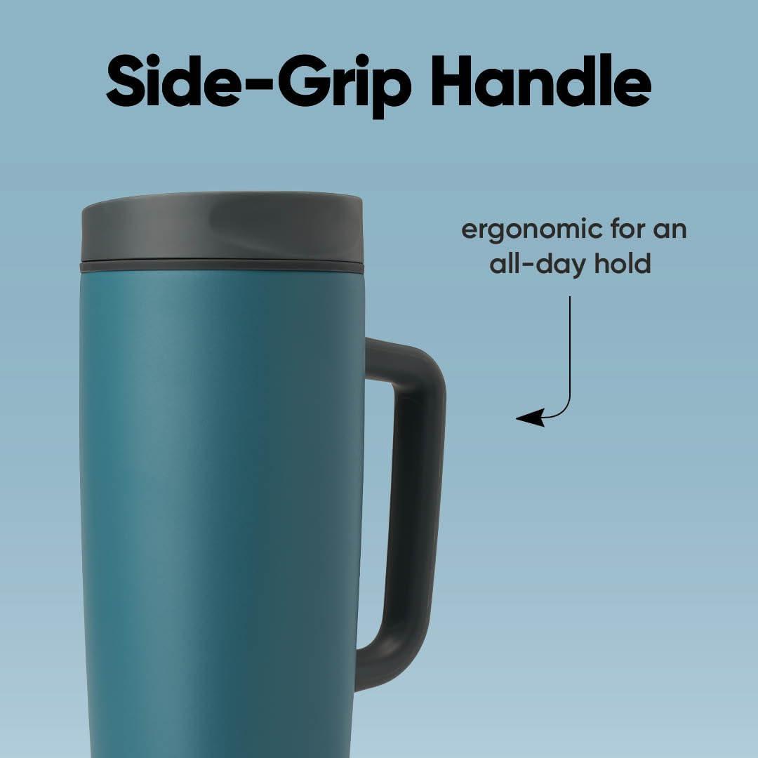 imageOwala SmoothSip Slider Stainless Steel Insulated Travel Mug 100 Leak Proof For Hot and Cold Drinks Travel Friendly with Sliding Lock Lid 24 oz BPA Free Leak Proof PinkTan DaybreakHigh Dive