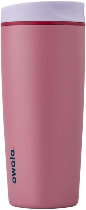 imageOwala SmoothSip Slider Stainless Steel Insulated Travel Mug 100 Leak Proof For Hot and Cold Drinks Travel Friendly with Sliding Lock Lid 24 oz BPA Free Leak Proof PinkTan DaybreakCrochet Queen