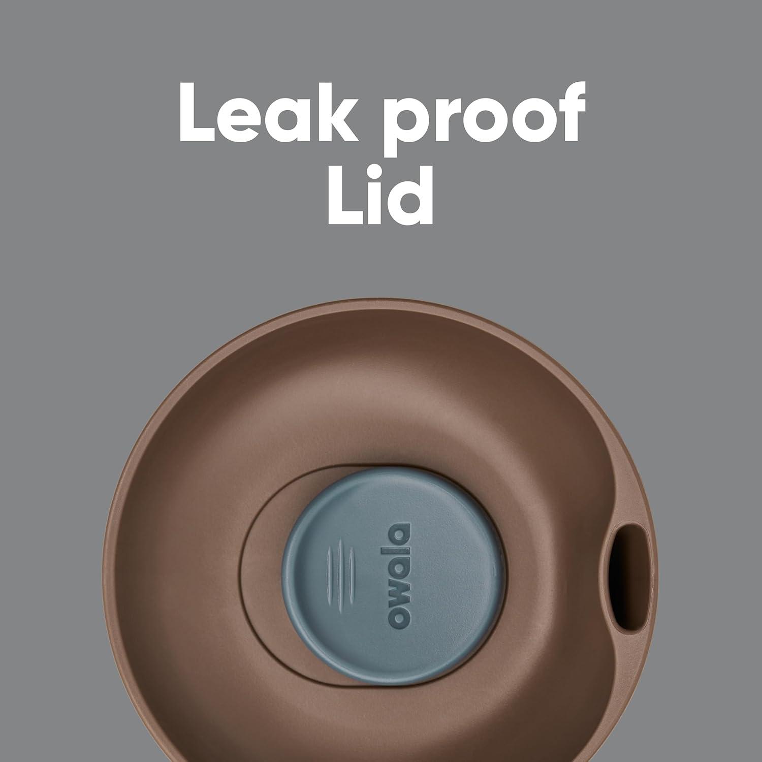 imageOwala SmoothSip Slider Stainless Steel Insulated Travel Mug 100 Leak Proof For Hot and Cold Drinks Travel Friendly with Sliding Lock Lid 24 oz BPA Free Leak Proof PinkTan DaybreakCozy Cocoa