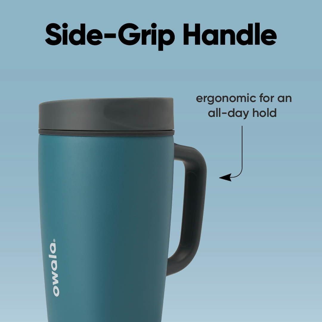 imageOwala SmoothSip Slider Stainless Steel Insulated Travel Mug 100 Leak Proof For Hot and Cold Drinks Travel Friendly with Sliding Lock Lid 24 oz BPA Free Leak Proof PinkTan DaybreakHigh Dive