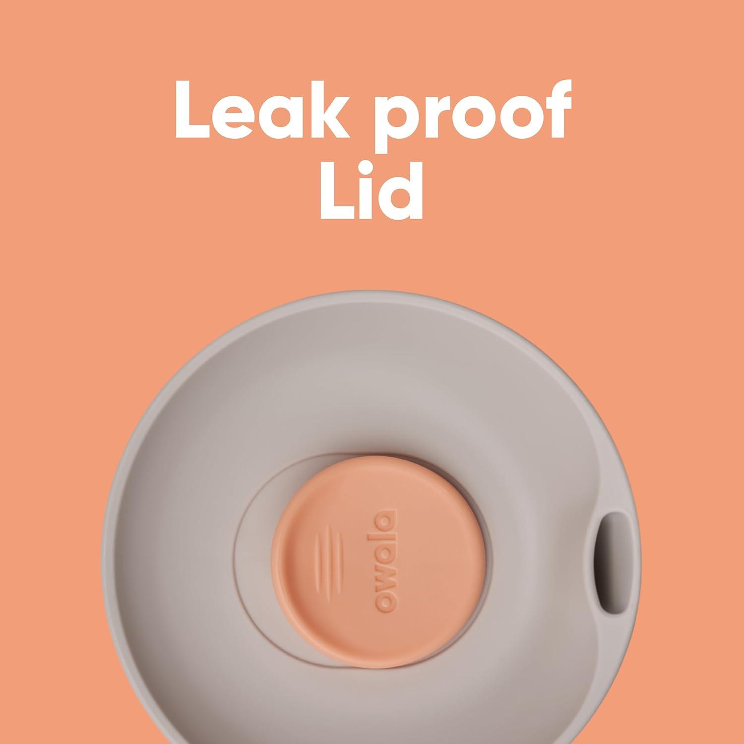 imageOwala SmoothSip Slider Stainless Steel Insulated Travel Mug 100 Leak Proof For Hot and Cold Drinks Travel Friendly with Sliding Lock Lid 24 oz BPA Free Leak Proof PinkTan DaybreakBeachy Breeze