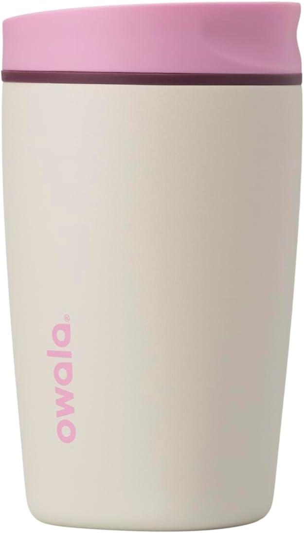 imageOwala SmoothSip Slider Stainless Steel Insulated Travel Mug 100 Leak Proof For Hot and Cold Drinks Travel Friendly with Sliding Lock Lid 24 oz BPA Free Leak Proof PinkTan DaybreakDaybreak