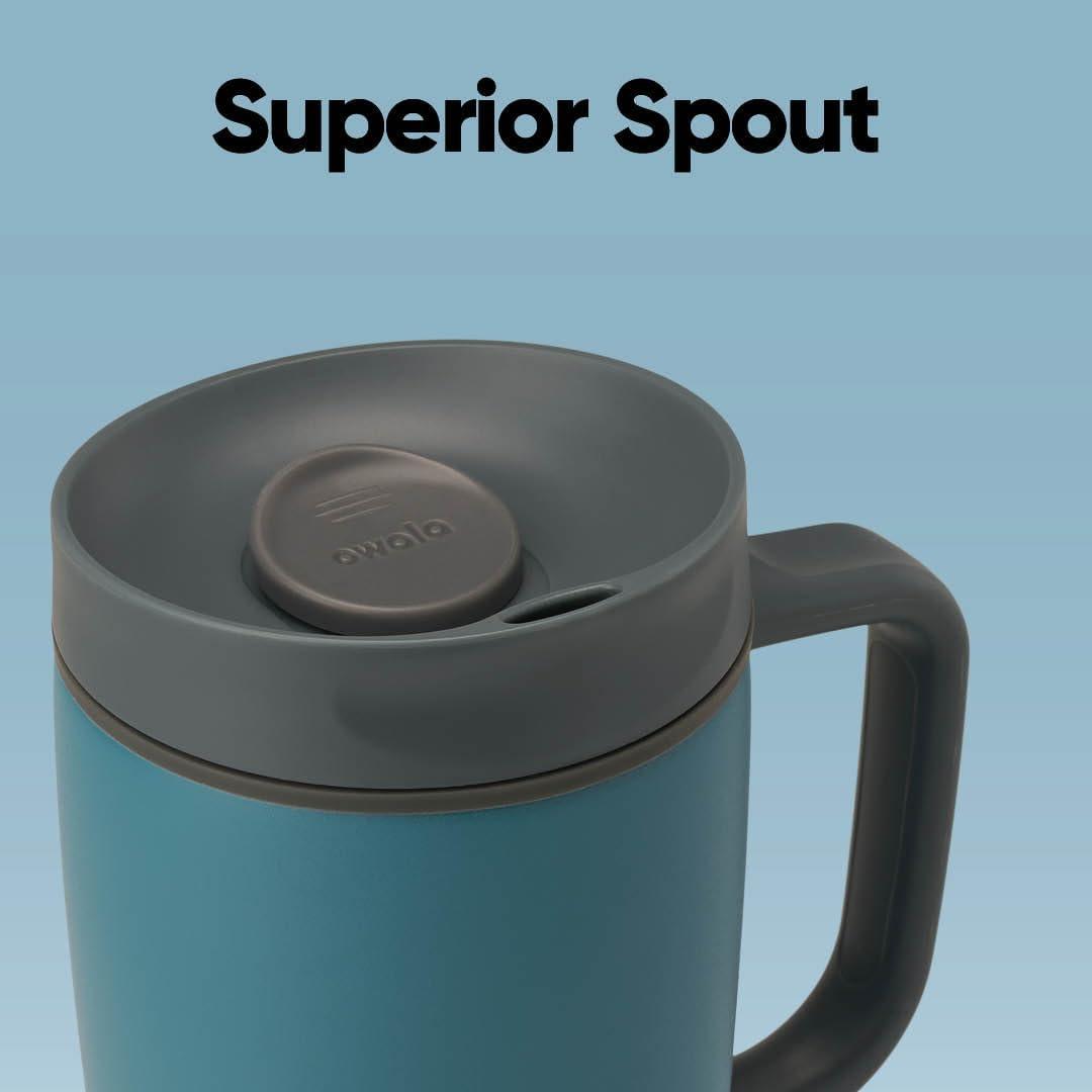 imageOwala SmoothSip Slider Stainless Steel Insulated Travel Mug 100 Leak Proof For Hot and Cold Drinks Travel Friendly with Sliding Lock Lid 24 oz BPA Free Leak Proof PinkTan DaybreakHigh Dive