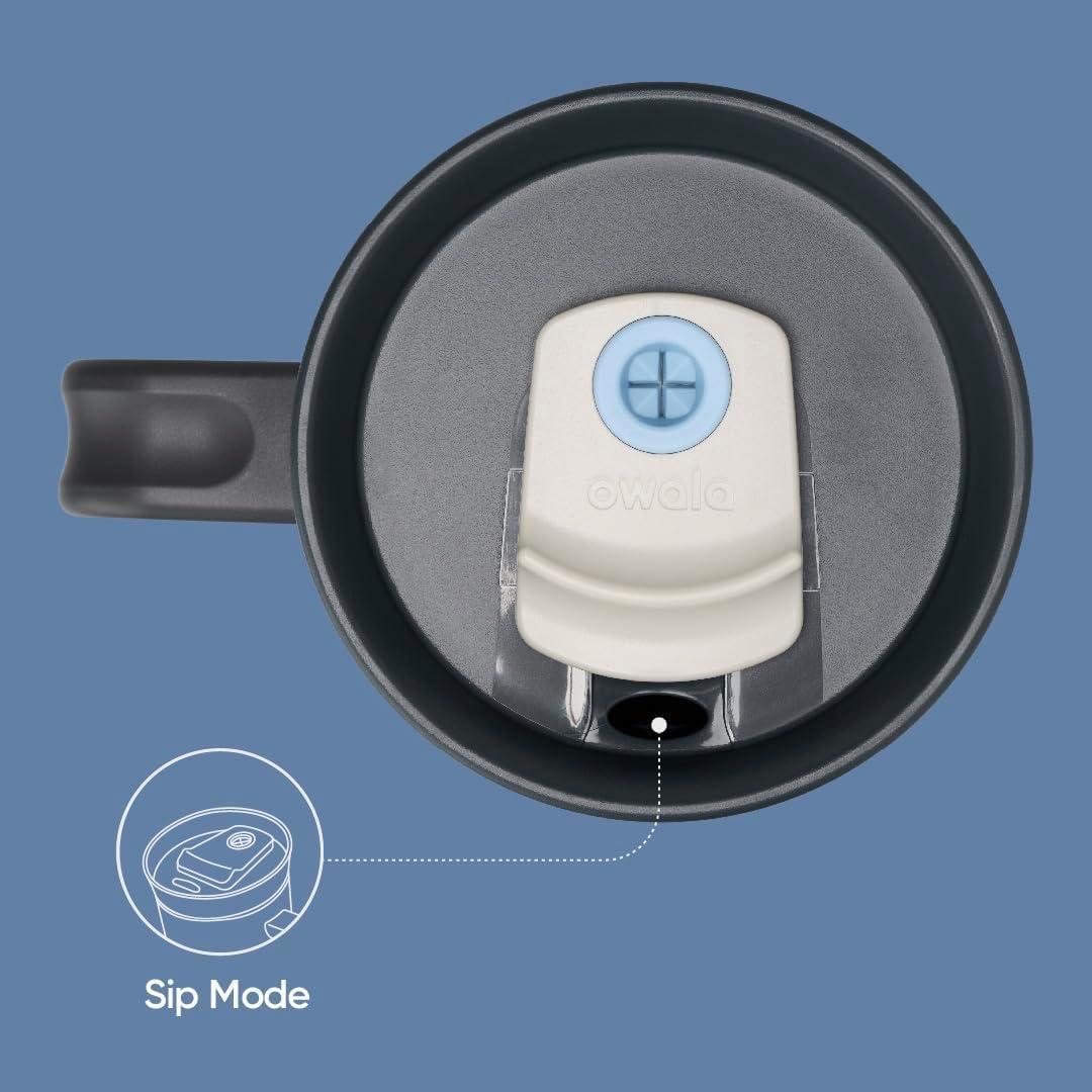 imageOwala Stainless Steel Triple Layer Insulated Travel Tumbler with Spill Resistant Lid Straw and Carry Handle BPA Free 40 oz Gray Foggy TideThe Great Blue