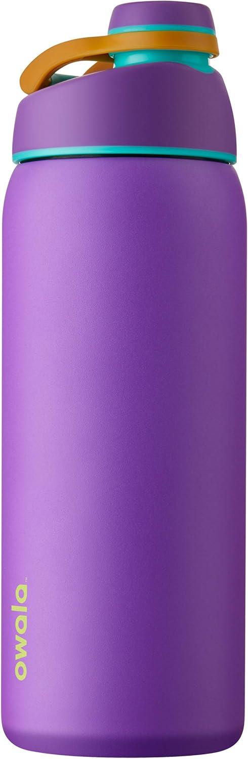 imageOwala Twist Insulated Stainless Steel Water Bottle for Sports and Travel BPAFree 32Ounce Hyper FlamingoHint of Grape