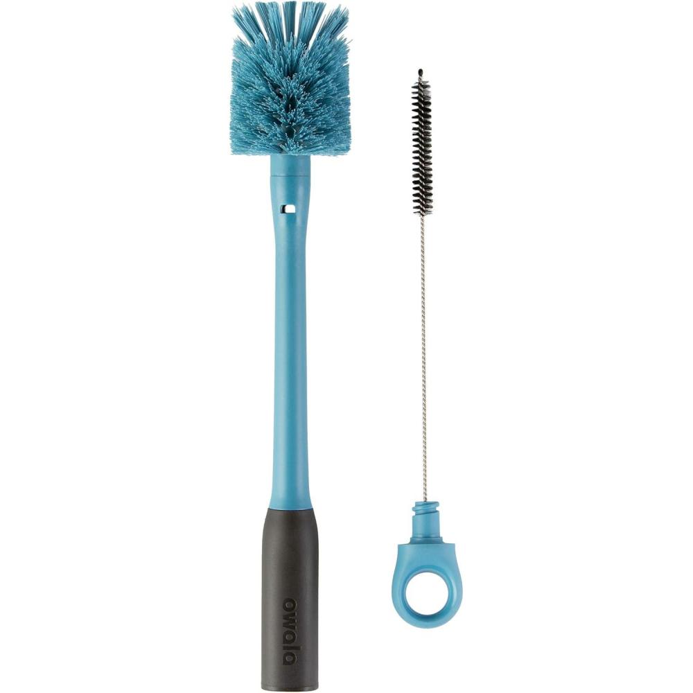 imageOwala 2in1 Water Bottle Brush Cleaner and Water Bottle Straw Cleaner Brush Water Bottle Brush with Removable Head and Twist n Hide Straw Brush Smokey BlueOne Size
