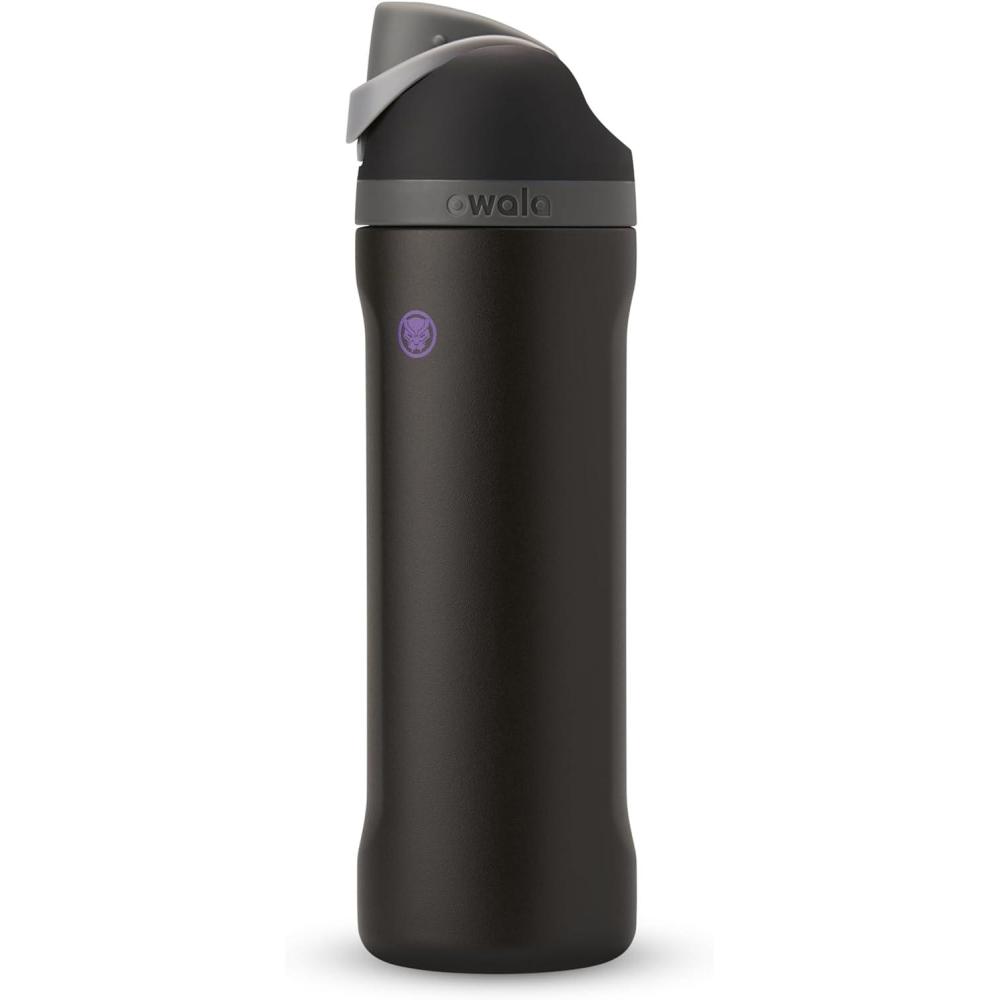 imageOwala Disney Princess FreeSip Insulated Stainless Steel Water Bottle with Straw for Sports and Travel BPAFree Sports Water Bottle 24 oz ArielBlack Panther