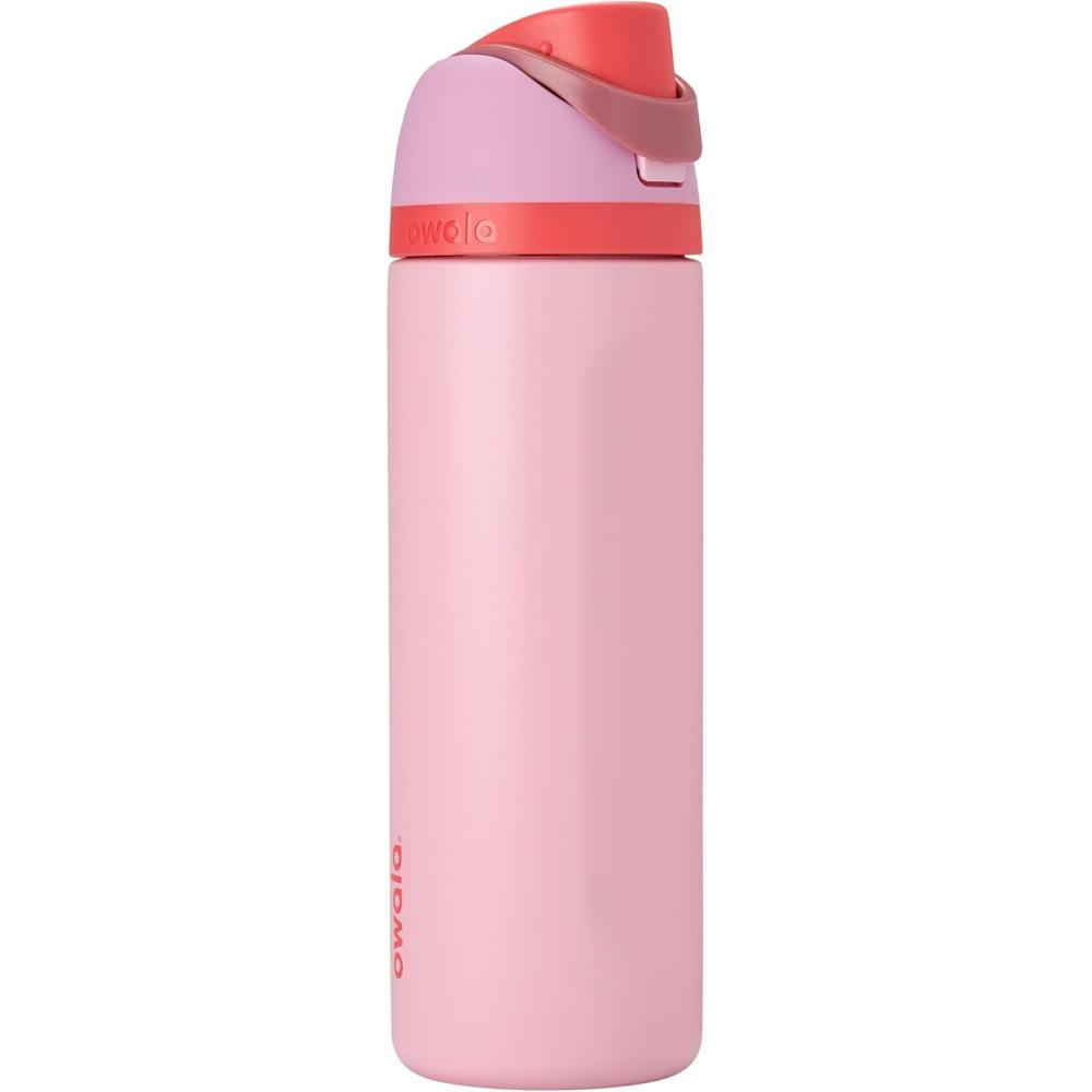 imageOwala FreeSip Insulated Stainless Steel Water Bottle with Straw BPAFree Sports Water Bottle Great for Travel 32 Oz Black CherryAngel Food Cake