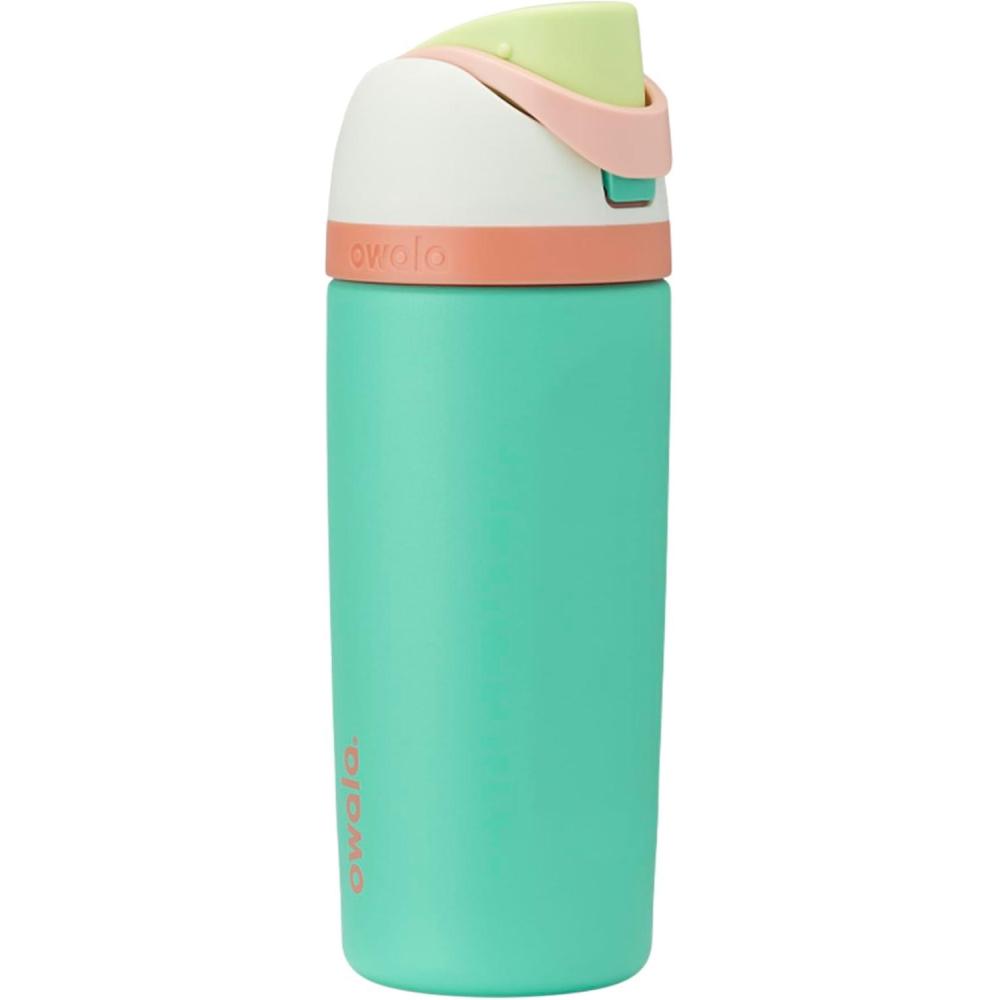 imageOwala FreeSip Insulated Stainless Steel Water Bottle with Straw BPAFree Sports Water Bottle Great for Travel 32 Oz Black CherryCrazy Chameleon